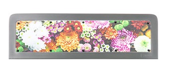 Image of flowers on the interchangeable Foamex graphics on the Szafa na stację paliw Nova™